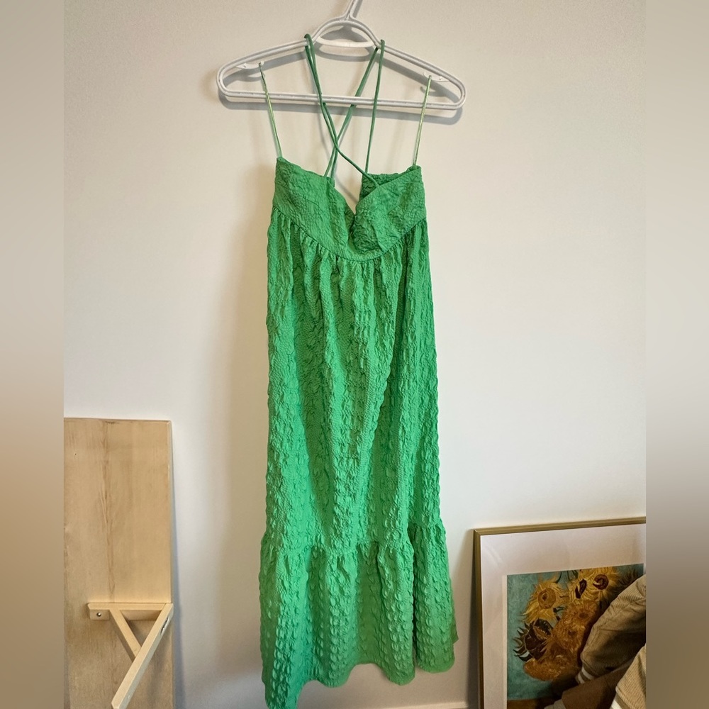 Zara  NWT vibrant green maxi summer dress size S